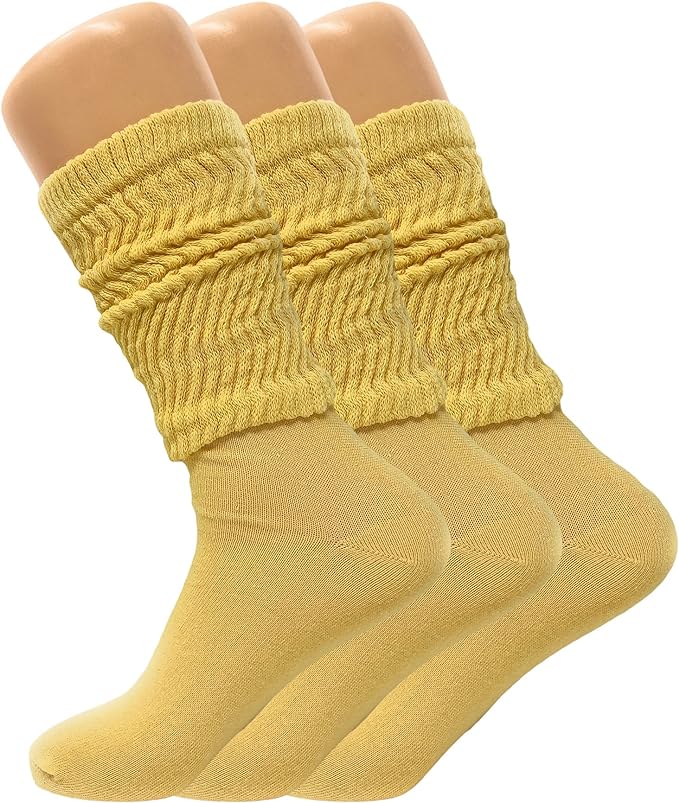 Women's Slouch Knee High Socks, 3 Pairs, Size 9-11, Soft and Breathable