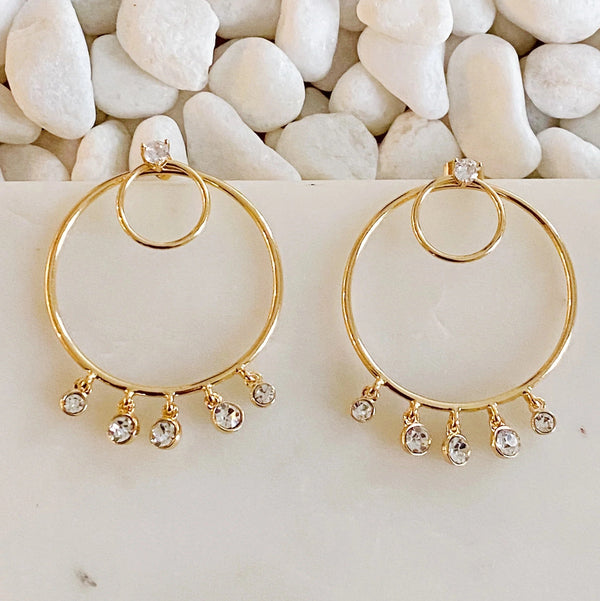 Double Circle Front Back Hoop Earrings