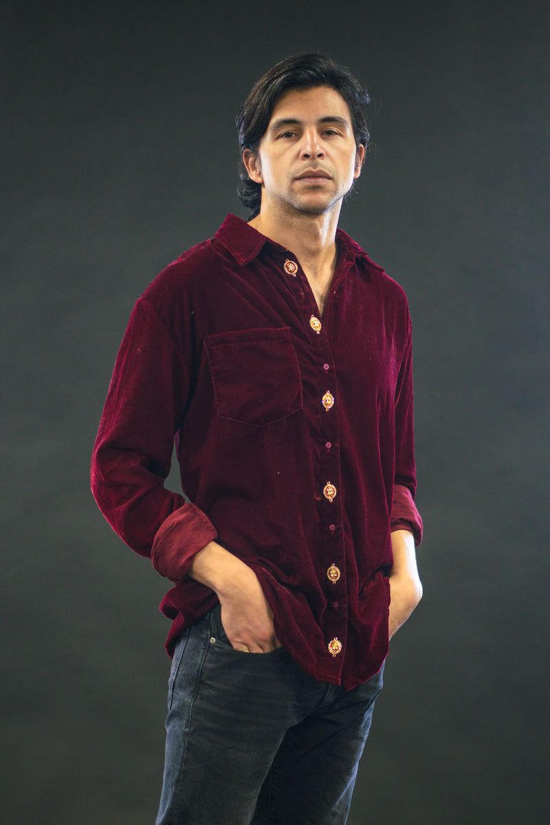 Red Velvet Shirt - Men's