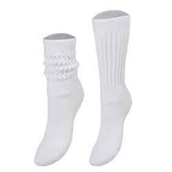 Kids Cotton Knee High Slouch Socks, 1 Pair, Ages 3-15, Elastic & Breathable