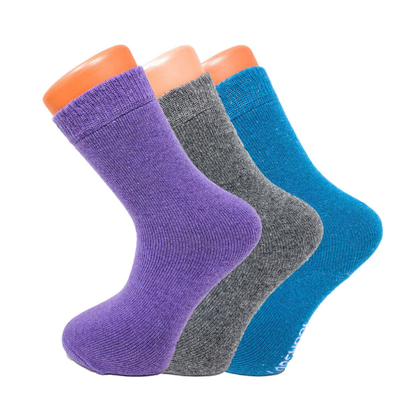 3 Pairs Women's Thermal Wool Crew Socks for Winter Size 5-7 Cozy and Warm