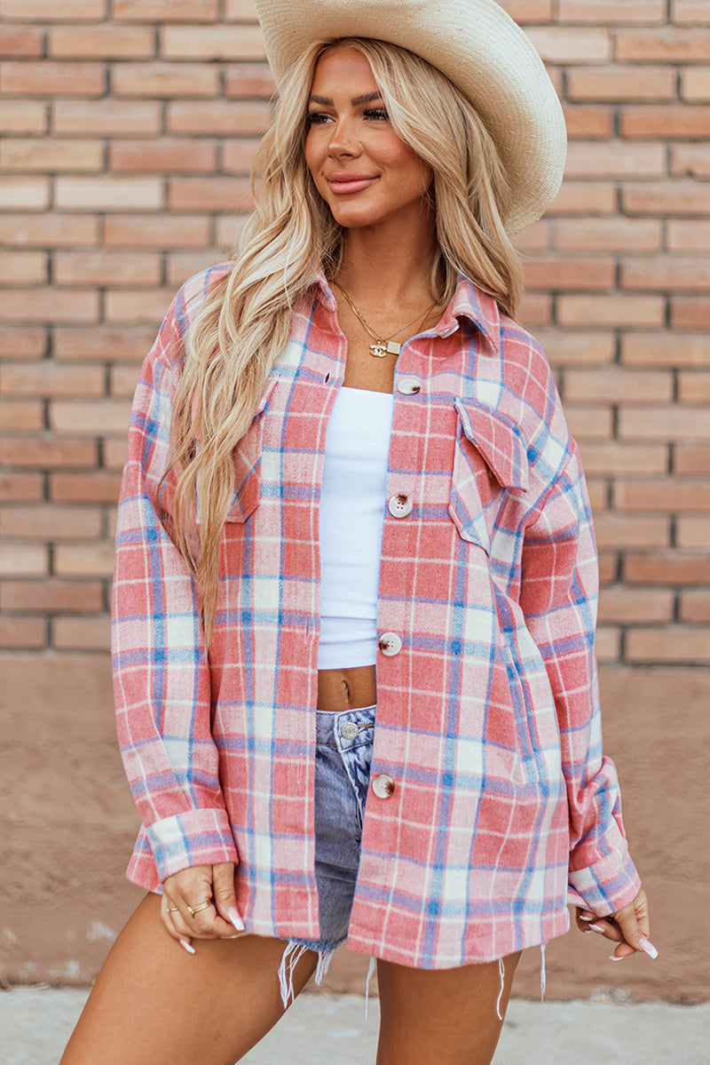 Natalie Plaid Button Up Shacket