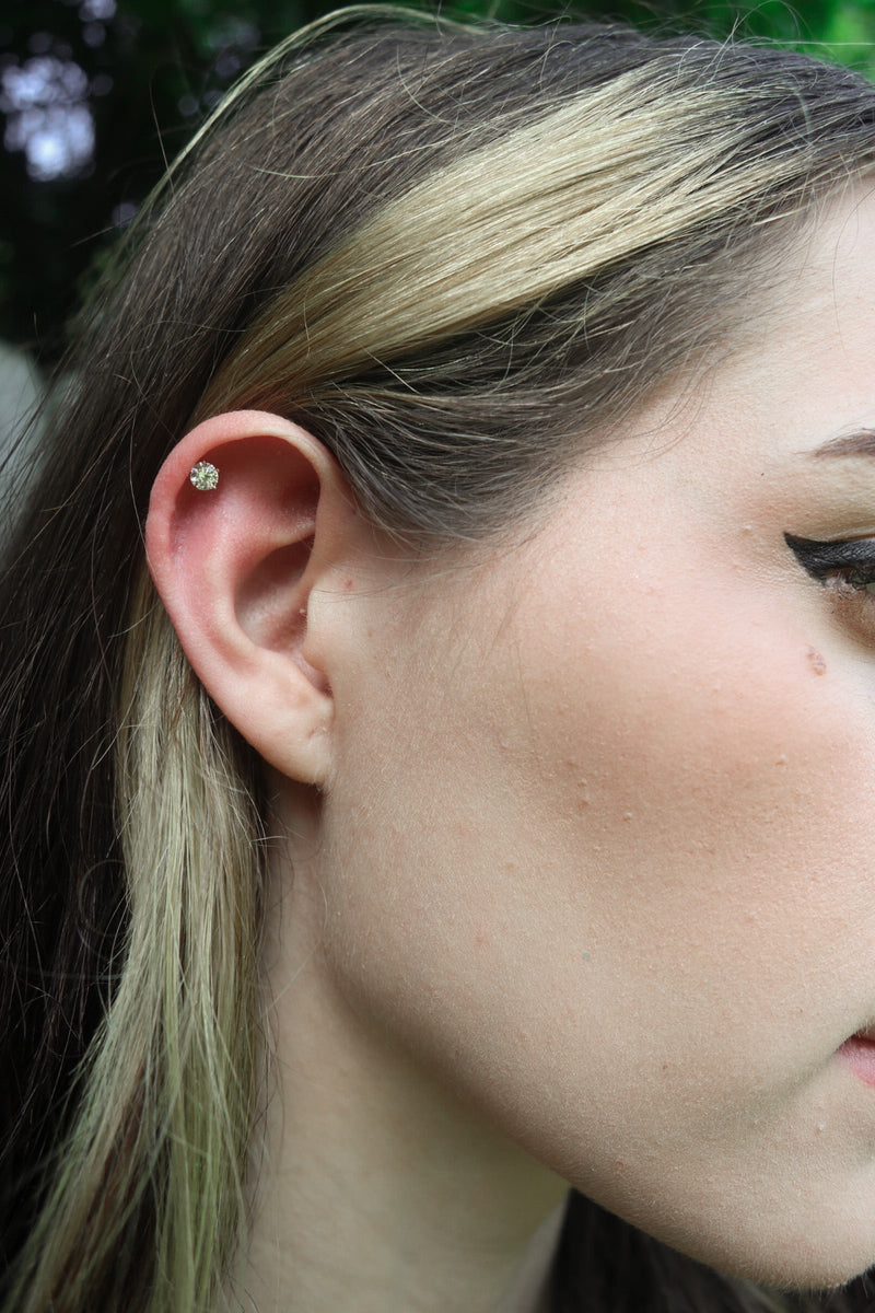 10K Solid Gold CZ Cartilage