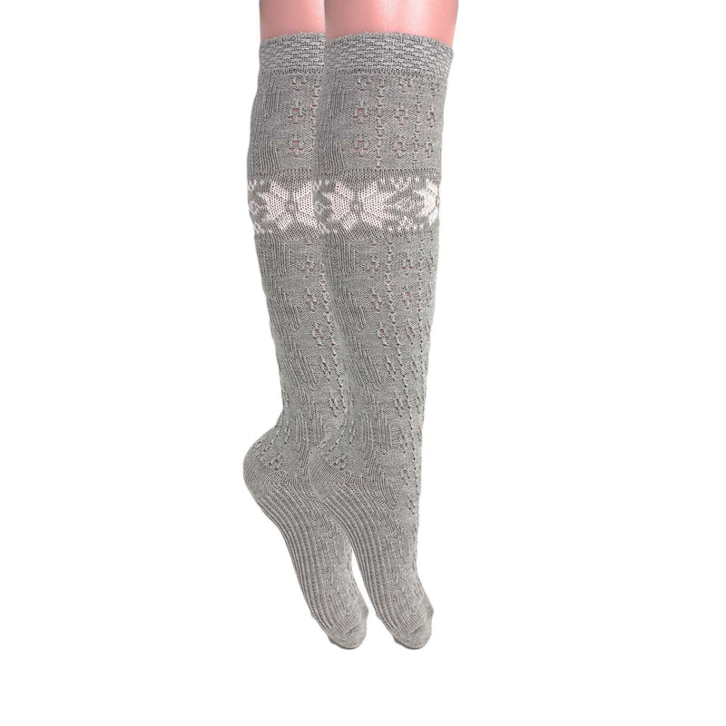 1 Pair - Cotton Knee High Knitted Socks for Women Novelty Knee Socks