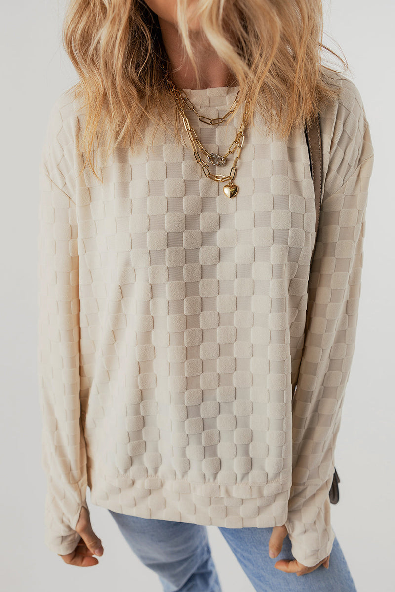 Tiffany Textured Thumbhole Sleeve Top