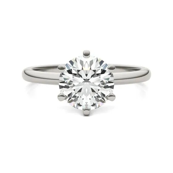 2 CTW Round Lab Grown Diamond Six Prong Solitaire Engagement Ring