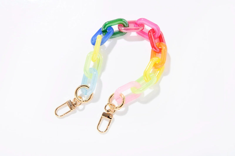 Set Candy Chain Gold Pastel Rainbow & Clear Case White MagSafe