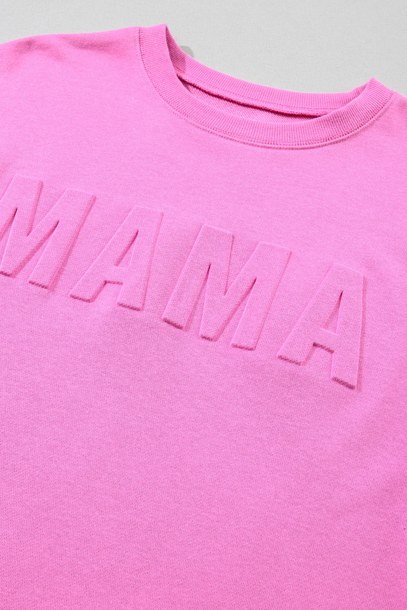 Vera MAMA Letter Embossed Casual Sweatshirt