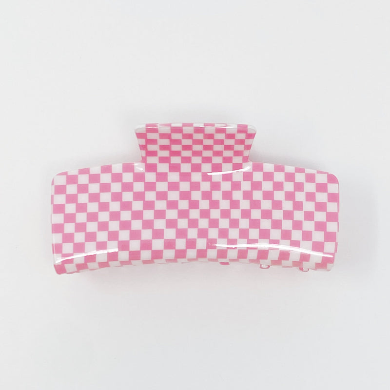 Oversized Checkered Hair Claw