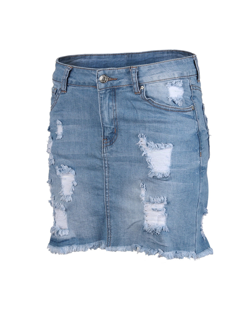 Five Pocket Stretch Denim Skirt