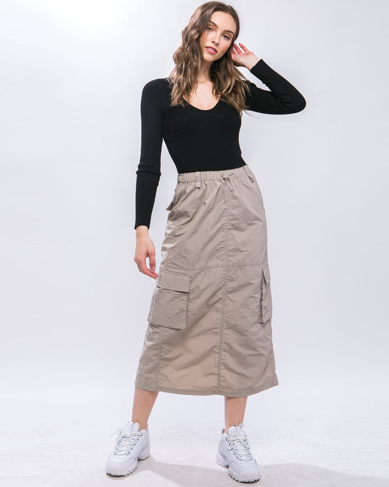 Side Pocket Cargo Skirt