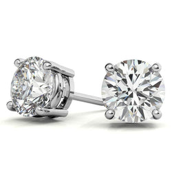 Luxurious 0.50 CTW Lab Grown Diamond Stud Earrings  Sterling Silver | USA Made