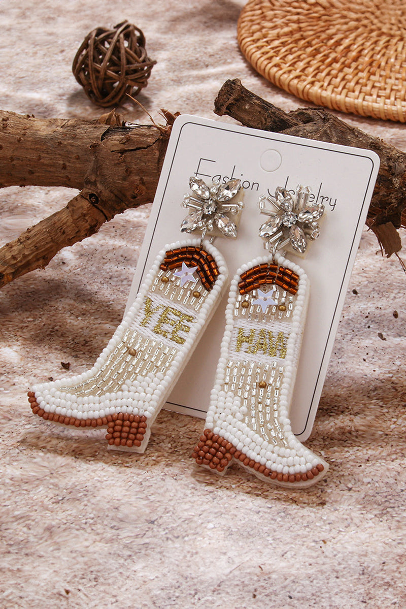 Cowboy Boots Bead Dangle Earrings