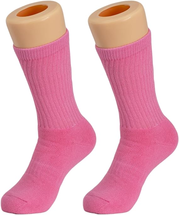 6 Pairs Women's Cotton Crew Socks Size 9-11 Smooth Toe Seam Breathable