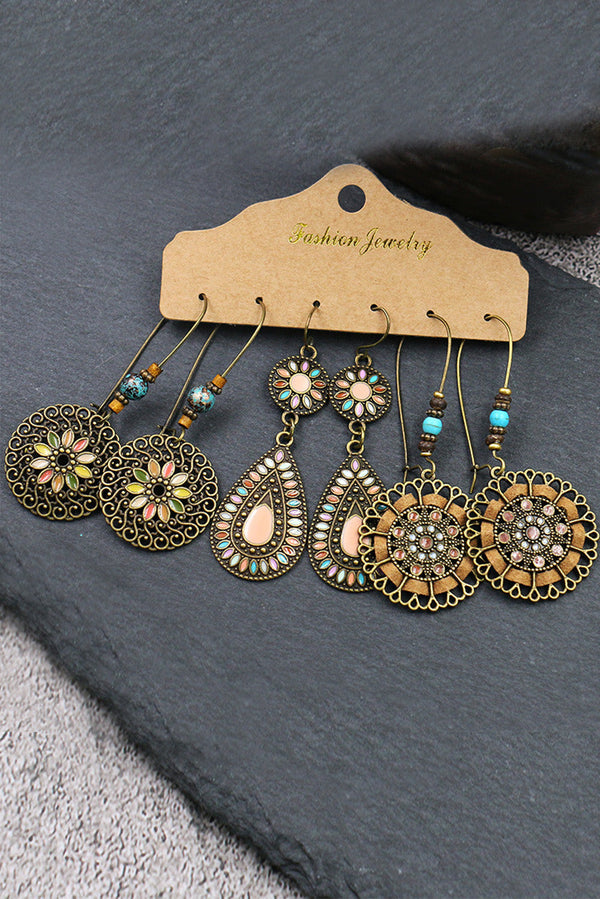 Boho Retro Hollow Dangle Earrings Set