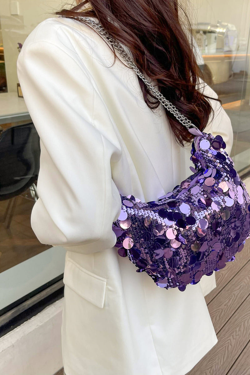 Sequin Chain Crossbody Bag