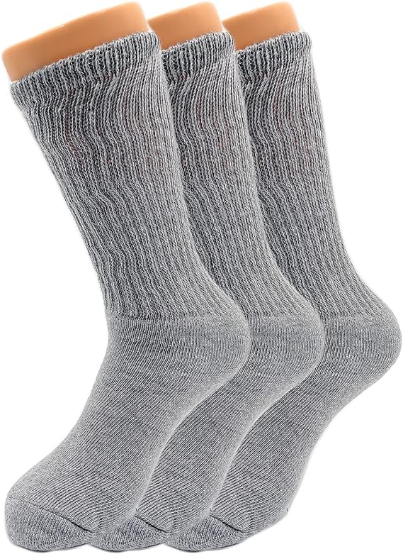 Women's Cotton Cushioned Mid-Calf Crew Socks, 3 Pairs, Size 9-11