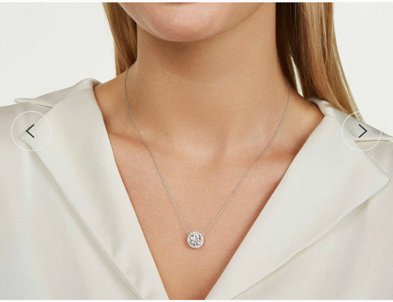 Lab-Grown Diamond (G/Vs) Halo Pendant Necklace in 14ktGold 1 CTW or 2 CTW