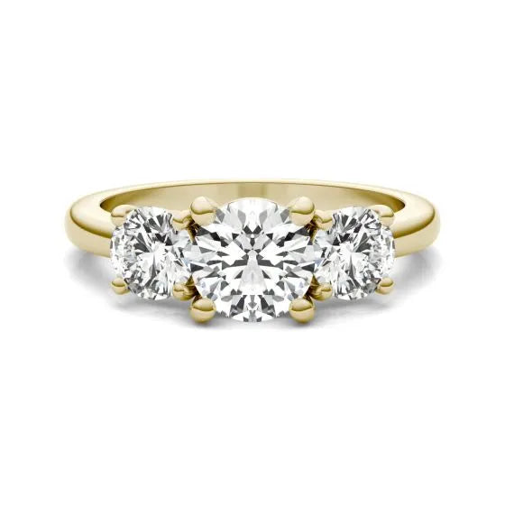 2 CTW Round Lab Grown Diamond Classic Three Stone Engagement Ring 14K Gold