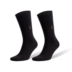 Men's Bamboo Dress Socks With Reinforced Seamless Toe, Crew Length, Size 8-11.5