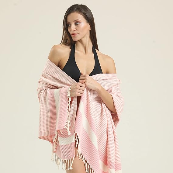 1 Pack - 100% Cotton Turkish Beach Towel Oversized Extra Large for Travel Gym.