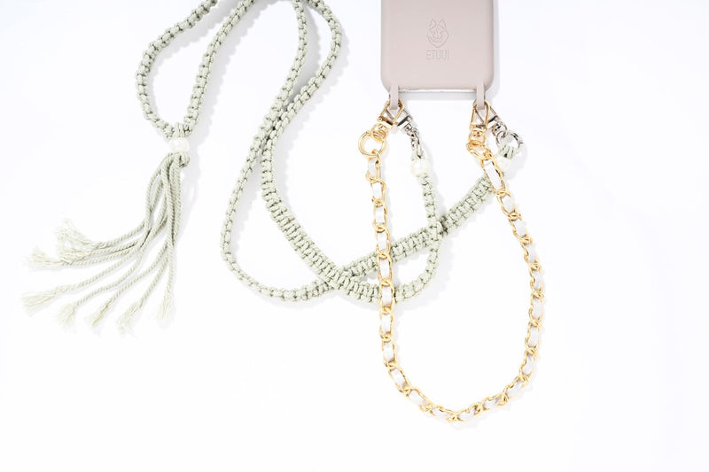 Marrakesh Phone Strap Silver - Beige