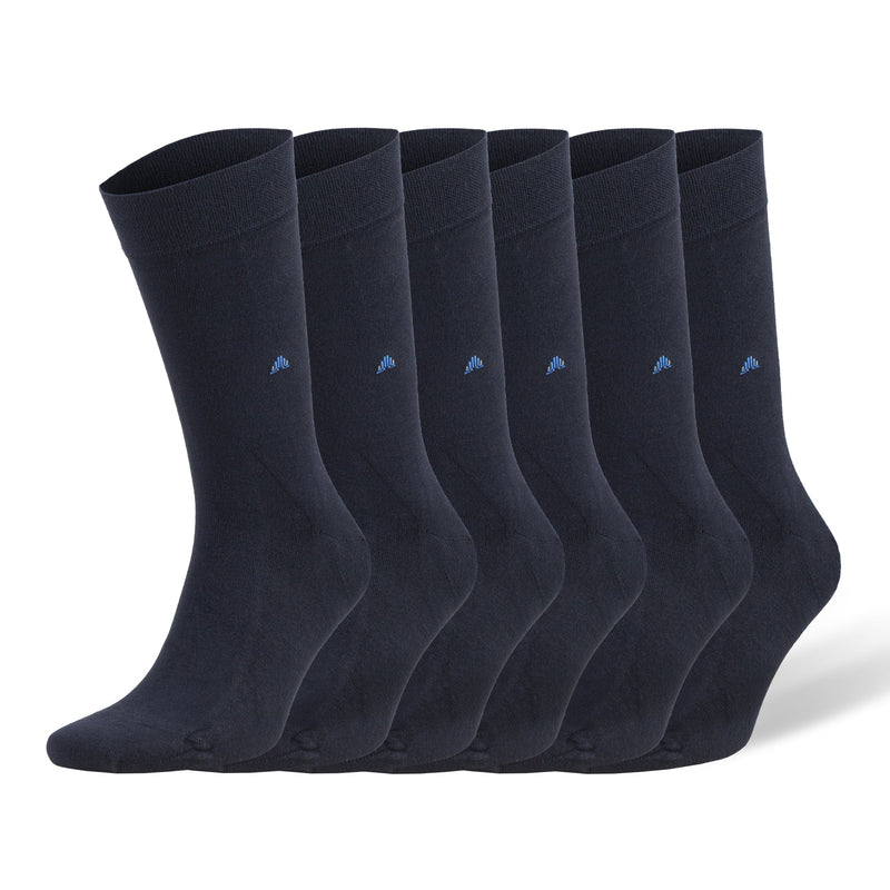 Men's Bamboo Dress Socks With Reinforced Seamless Toe, Crew Length, Size 8-11.5