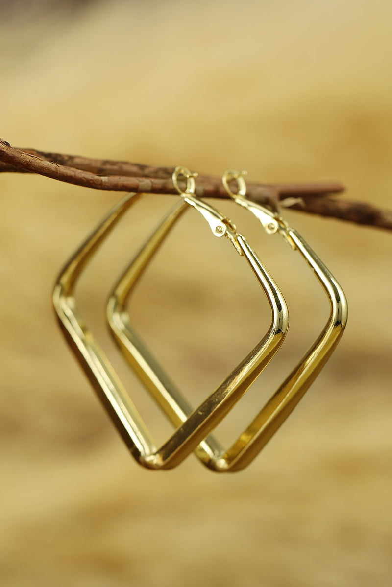 Gold Minimalist Square Hoop Earrings