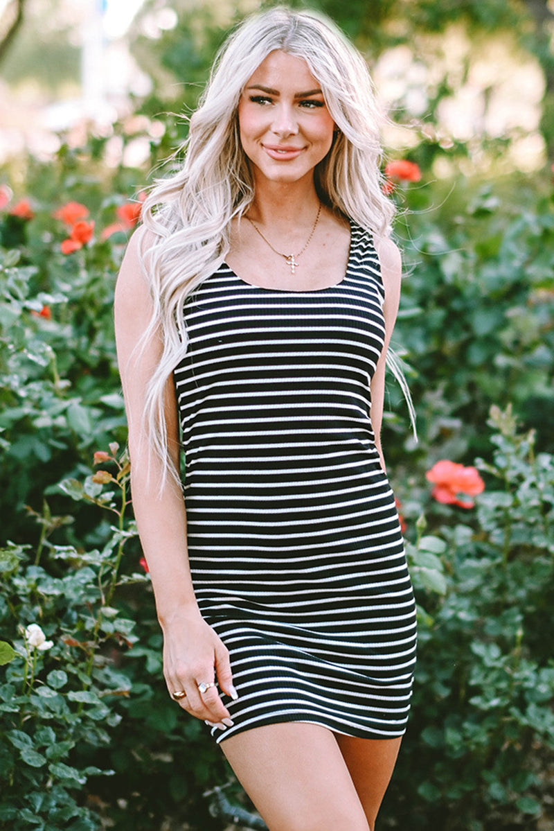 Flora Ribbed Knit Sleeveless Mini Dress