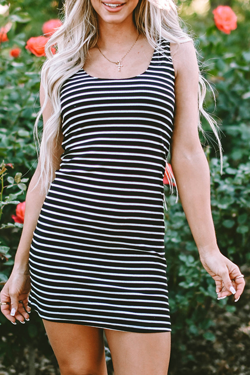 Flora Ribbed Knit Sleeveless Mini Dress