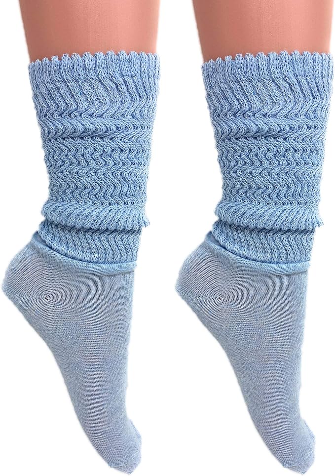 Women's Cotton Lightweight Slouch Socks, Extra Thin, 2 Pairs, Size 9-11