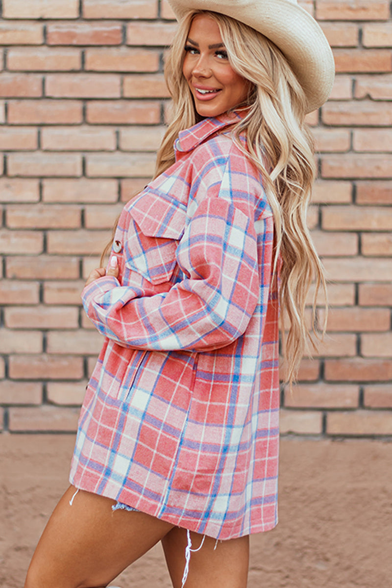 Natalie Plaid Button Up Shacket