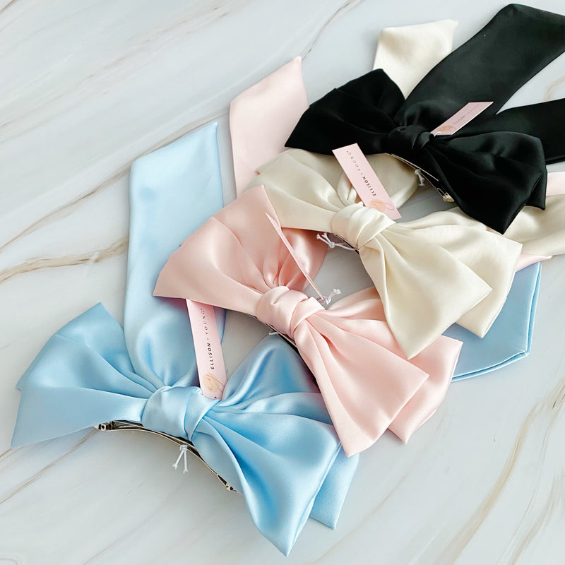 Doubled Satin Bow Hair Clip