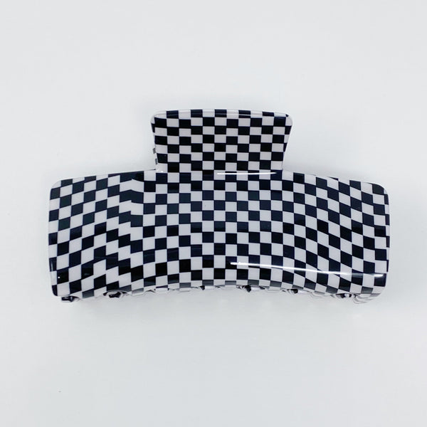 Oversized Checkered Hair Claw