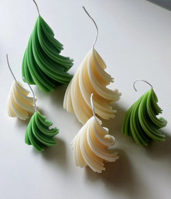 Modern Swirling Christmas Tree Candles | Holiday Decor