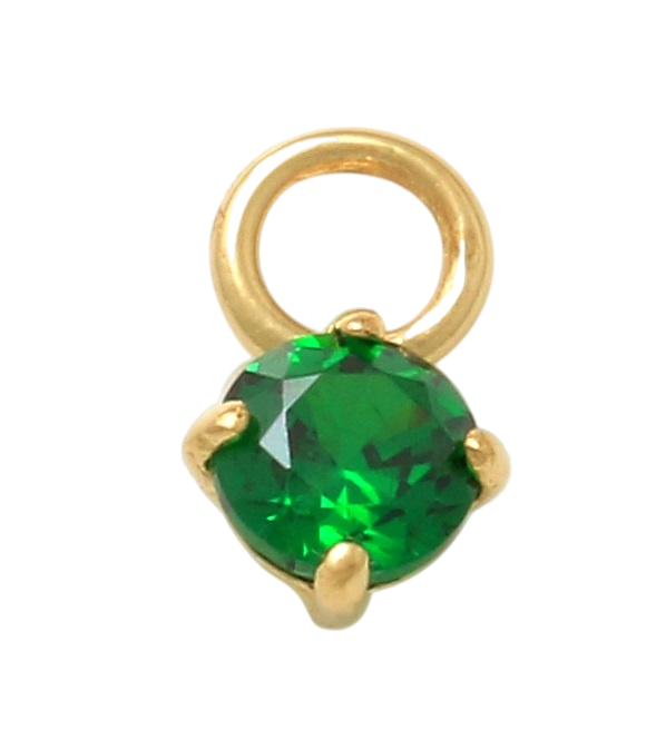 Copy of 10K Solid Yellow Gold Dangling Green Charm