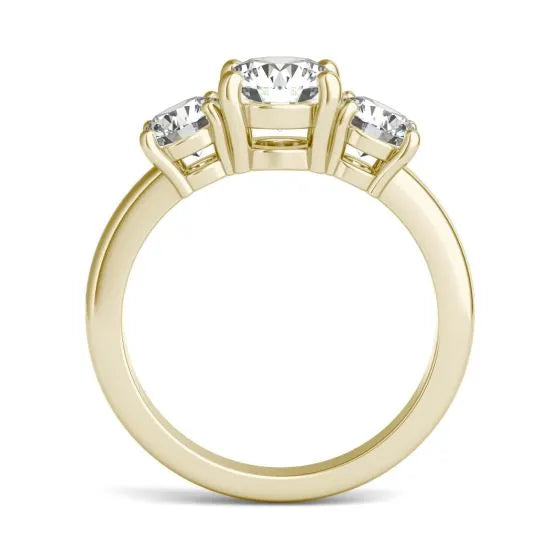 2 CTW Round Lab Grown Diamond Classic Three Stone Engagement Ring 14K Gold