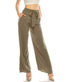 ZIMEGO  Mid or High Waist Cropped Skinny or Wide Leg Trouser Pants Culottes