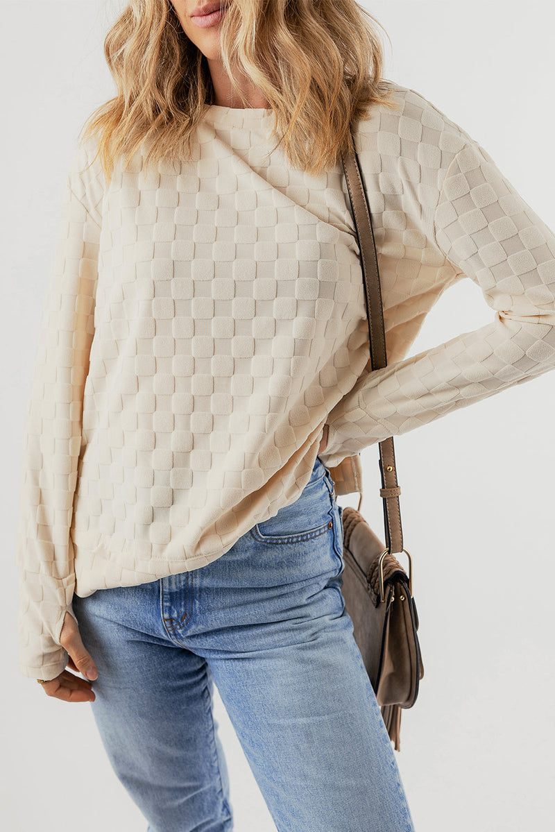 Tiffany Textured Thumbhole Sleeve Top