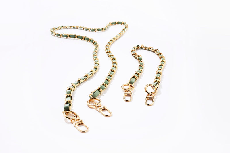 Audrey Chain Long Gold - Eucalyptus