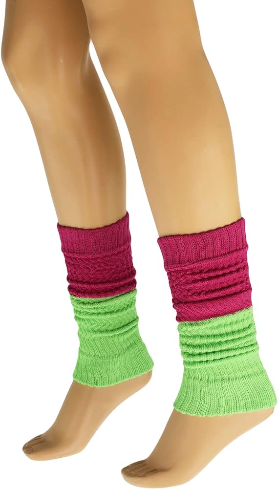 1 Pair - Leg Warmers for Women All Cotton Colorful Soft Knitted Leg Warmer