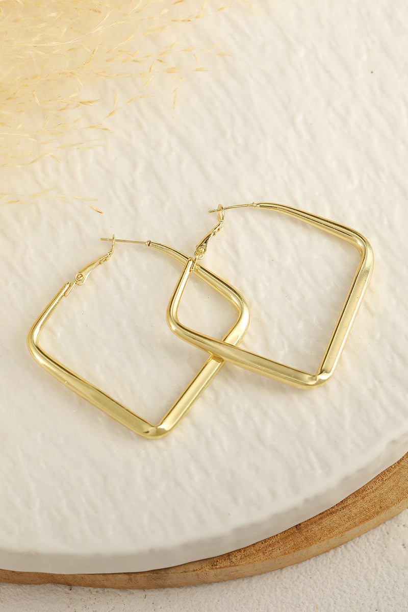 Gold Minimalist Square Hoop Earrings