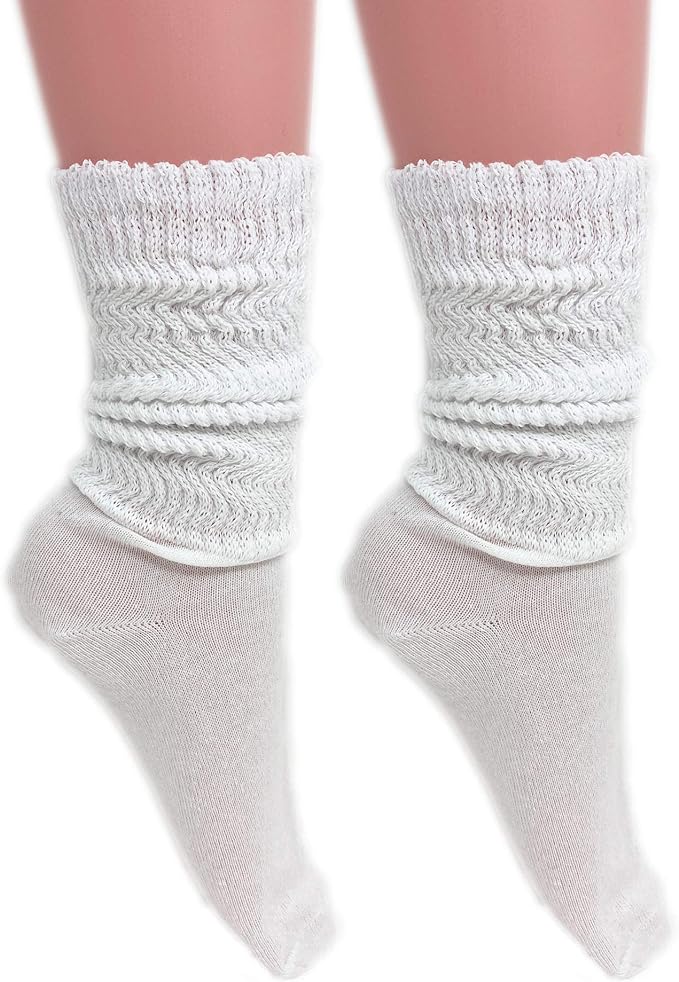 Women's Cotton Lightweight Slouch Socks, Extra Thin, 2 Pairs, Size 9-11