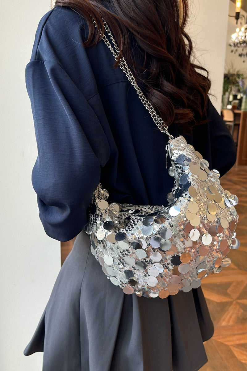 Sequin Chain Crossbody Bag