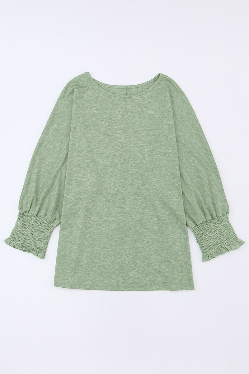 Dani Smocked 3/4 Sleeve Casual Loose Top