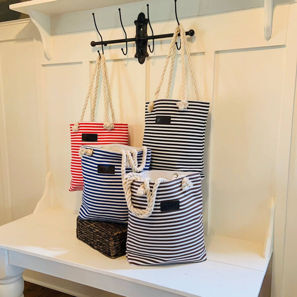 Striped Canvas Tote Bag