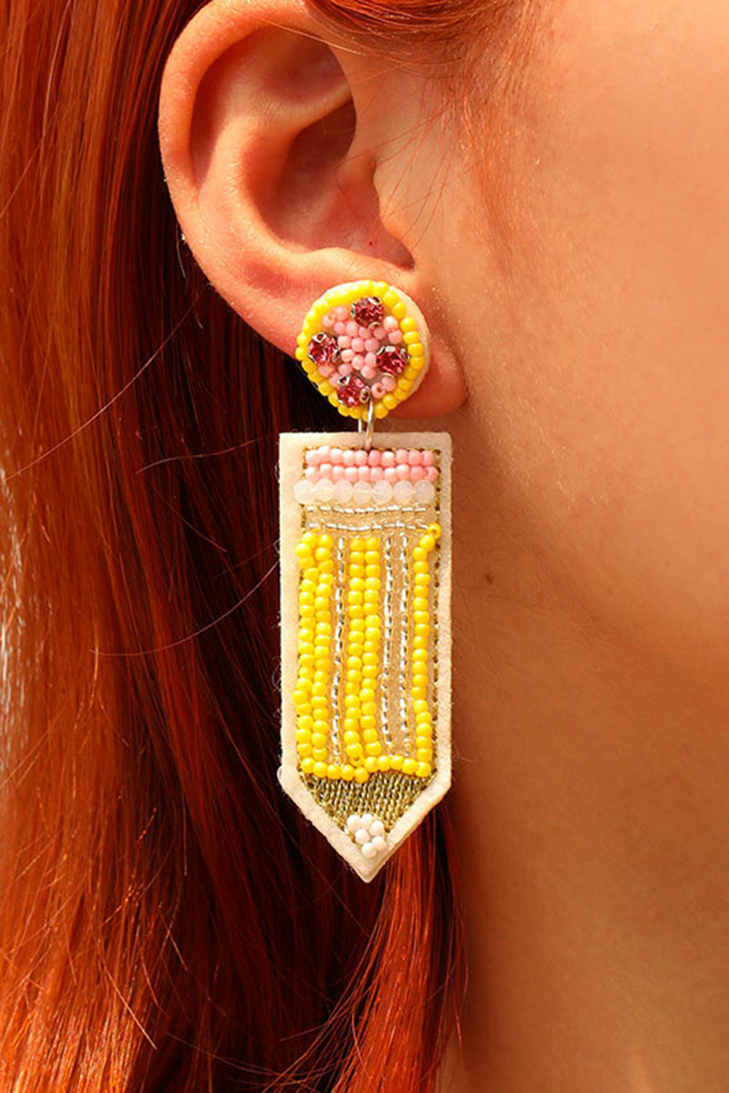 Yellow Teacher Pencil Earrings