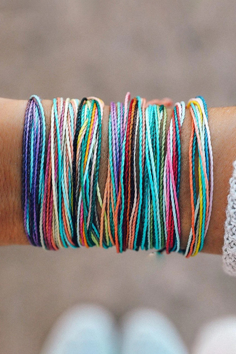 Multi Colors Wax Rope Woven Bracelet Set