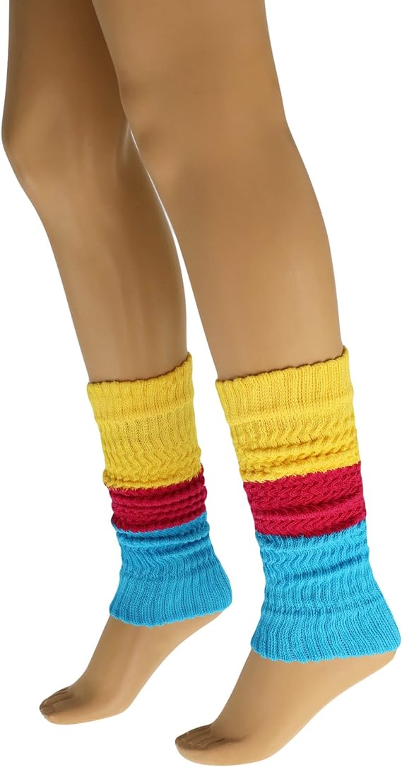 1 Pair - Leg Warmers for Women All Cotton Colorful Soft Knitted Leg Warmer