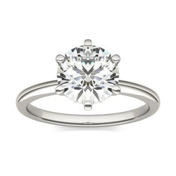 2 CTW Round Lab Grown Diamond Six Prong Solitaire Engagement Ring